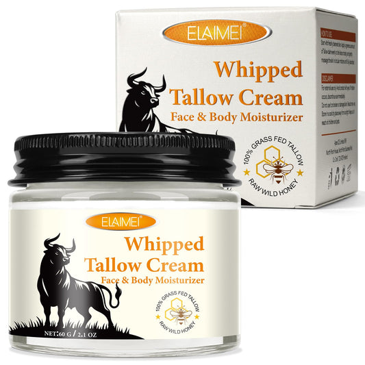 HUYEHF Beef Tallow for Skin Beef Tallow 100% Organic Beef Tallow and Honey Balm for Skin Tallow Face Deeply Nourishing Face Body Moisturizer Beef Tallow for Dry & Aging Skin - 60g